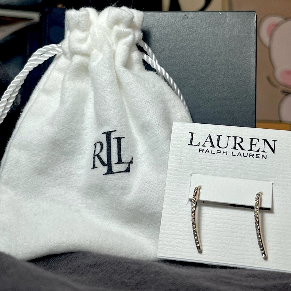 Lauren Ralph Lauren Pavé Threader Earrings BRAND NEW